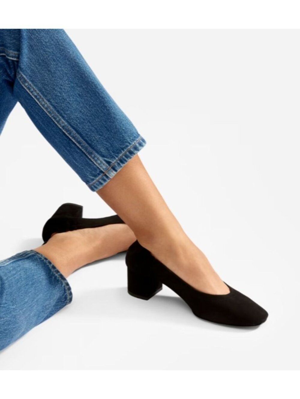 Everlane The Day Heel Suede Pumps